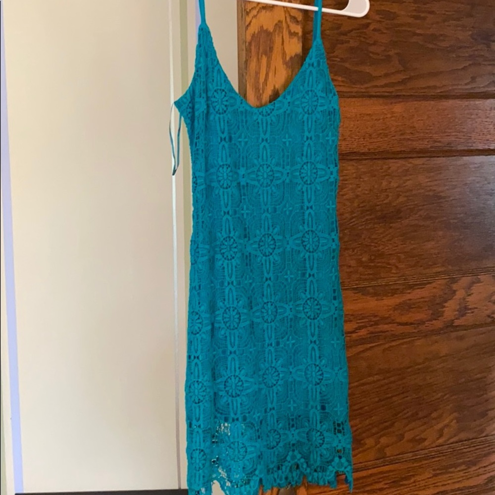 Teal Lace Laffaire Dress